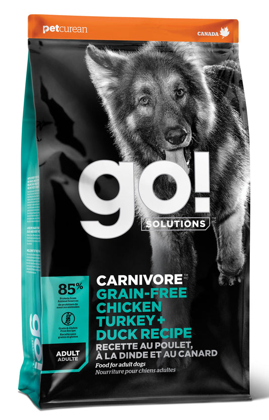 Go! Carnivore Grain Free Chicken Turkey Duck Adult Dog 22lb