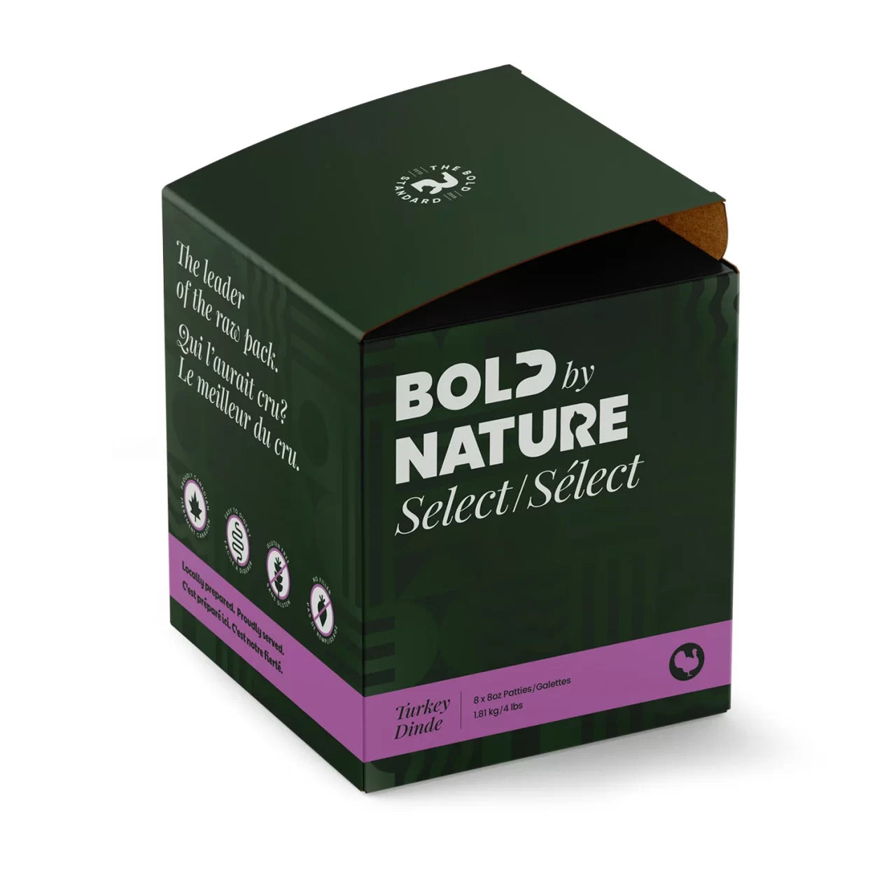 BOLD BY NATURE Select Raw Turkey for Dogs - 4LB