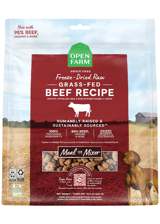 Open Farm Grass-Fed Beef Freeze Dried Raw Dog Food 3.5oz