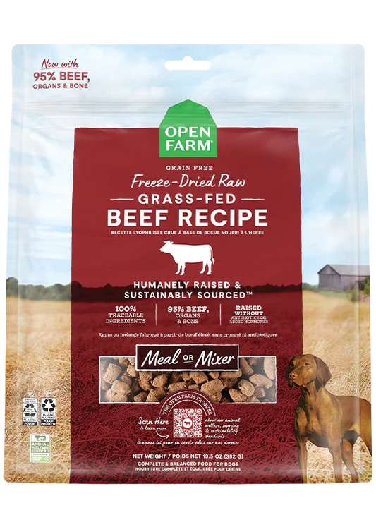 Open Farm Grass-Fed Beef Freeze Dried Raw Dog Food 3.5oz