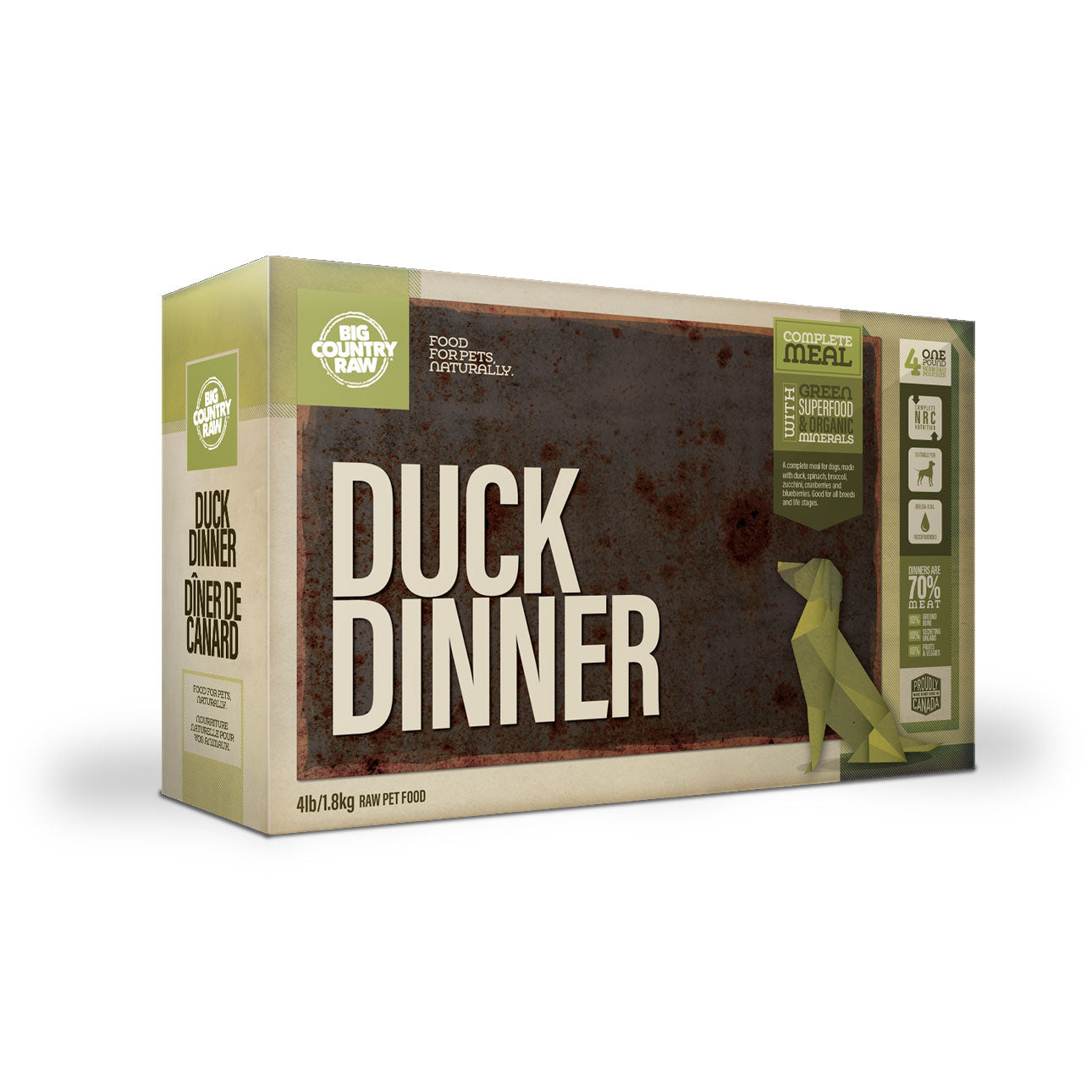 BIG COUNTRY RAW Duck Dinner Carton – 4 Lb