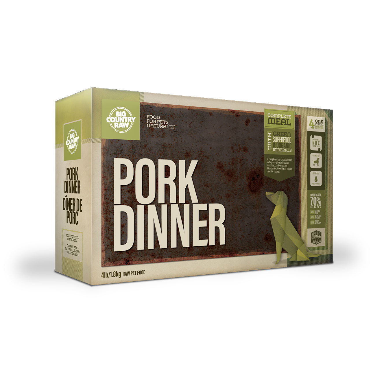 BIG COUNTRY RAW Pork Dinner Carton – 4 Lb