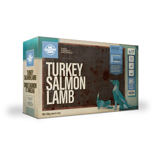 BIG COUNTRY RAW Turkey Salmon Lamb Carton – 4 Lb