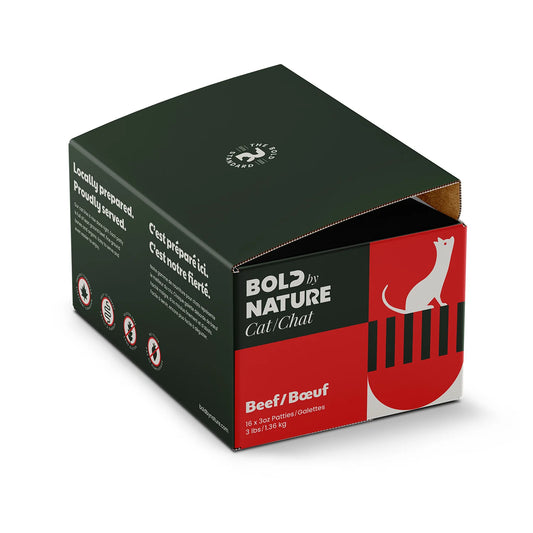 BOLD BY NATURE Raw Beef Cat Food - 3 lbs