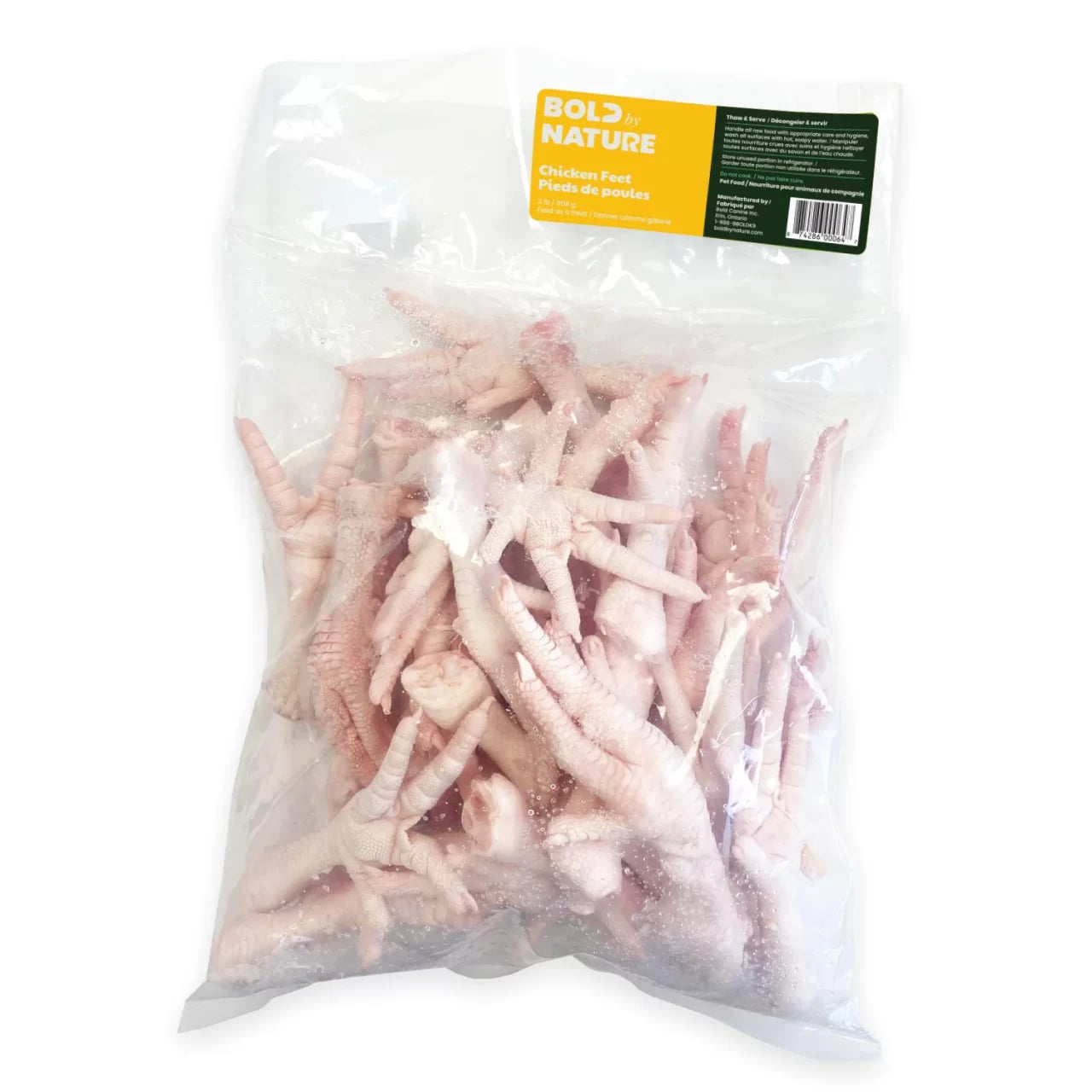 BOLD BY NATURE Raw Chicken Feet for Dogs & Cats -2 LB